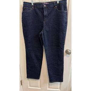 Gloria Vanderbilt 16W Amanda Jeans 5 Pocket Zip Button Stretch Dark Wash